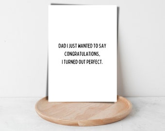 Fête des pères drôle imprimable, carte d'anniversaire papa de fille fils Carte de fête des pères drôle Witty Sarcastic Father's Day card téléchargeable