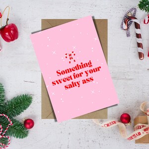 Cartão de Natal mal-intencionado para impressão Cartão de Natal sarcástico engraçado para amigo Download digital cartão de feriado engraçado Cartão de Natal rosa