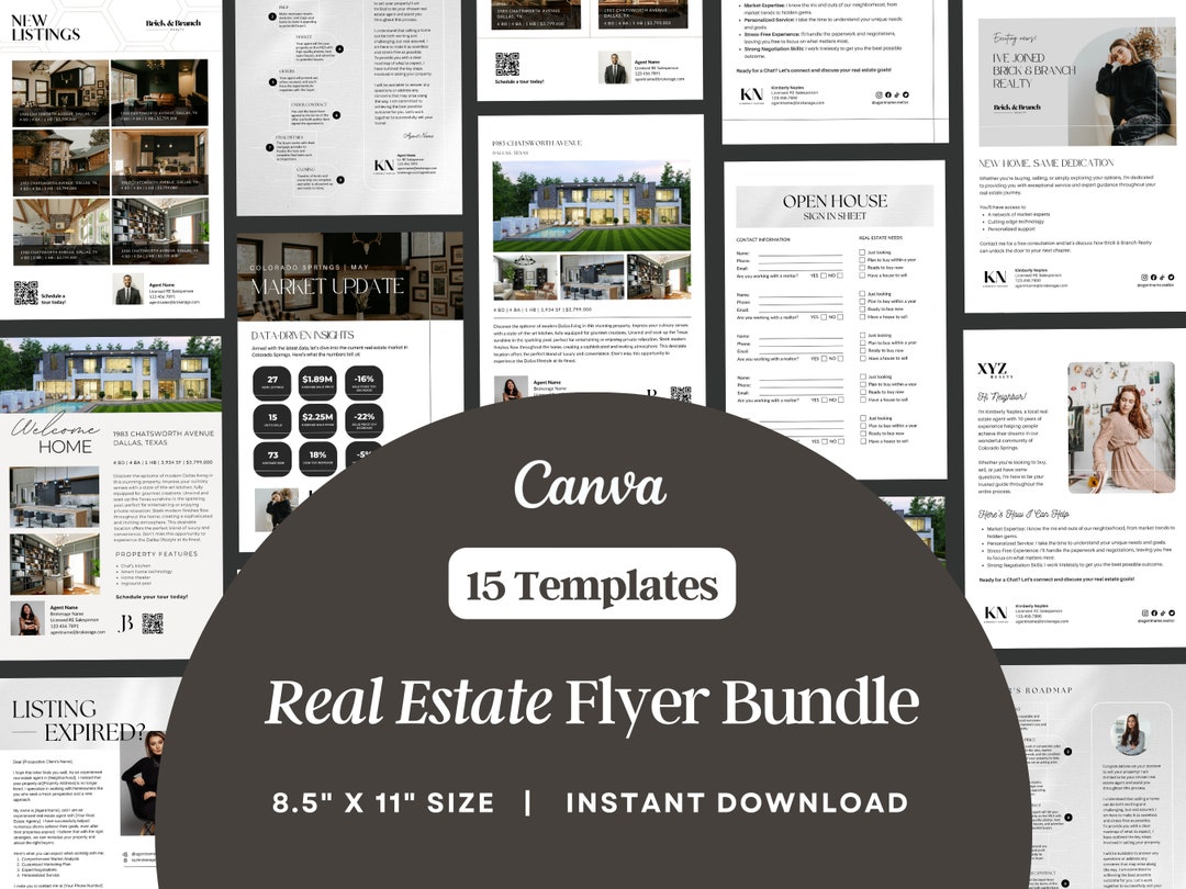 Real Estate Flyer Bundle Luxury Real Estate Flyer Template Neighborhood ...