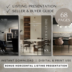Pre listing presentation buyer seller guide bundle real estate marketing template canva realtor cma real estate buyer packet seller packet