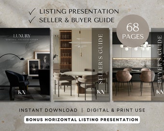 Pre-listingpresentatie koper verkoper gids bundel onroerend goed marketing sjabloon canva makelaar cma onroerend goed koper pakket verkoper pakket
