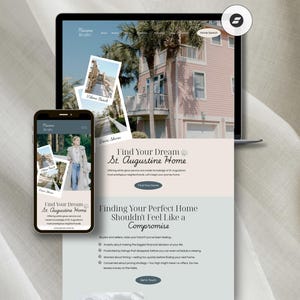 Coastal Real Estate Website Template Showit Realtor Website Design Luxury Agent Template Modern Property Website Editable