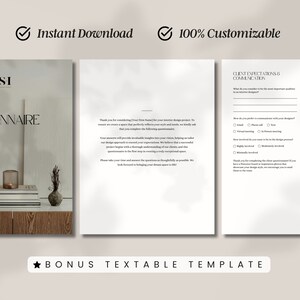 Interior Designer Consultant Client Questionnaire Professional Interior Designer Template Canva Editable Interior Design Client Intake Form Customizable Interior Designer Client Template Business Form Mood Board