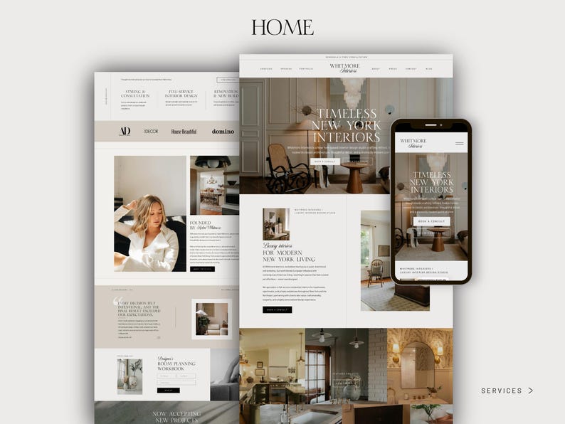 Interior Design Website Template Showit Luxury Interior Designer ...