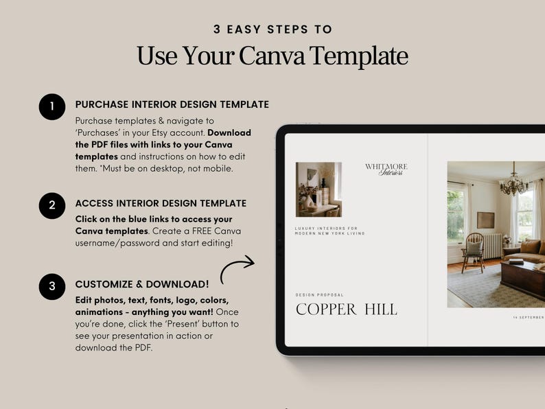 Interior Design Client Presentation Template Canva Project Proposal ...