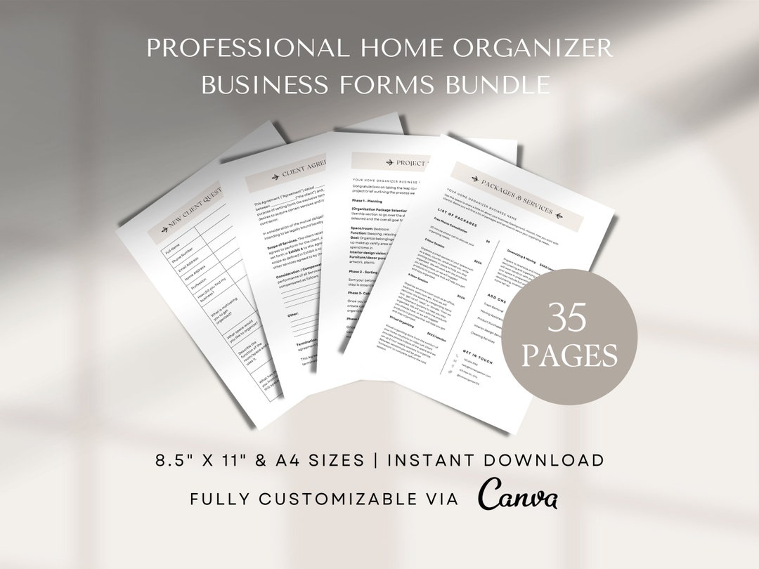 Professional Organizer Proposal Professional Organizer Templates Professional Organizer Forms