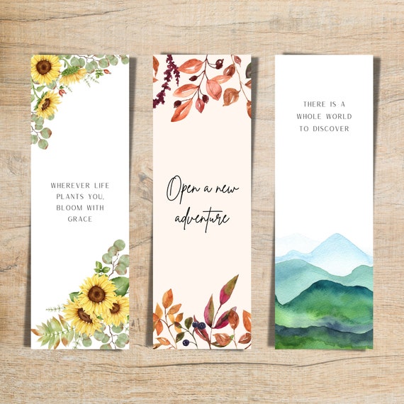 Printable Bookmarks Template Instant Download Wanderlust Etsy