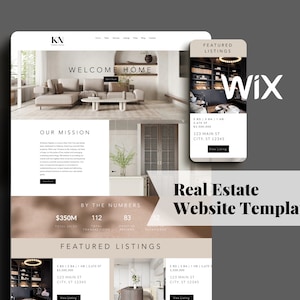 May include: A website template for real estate agents, featuring a modern design with a focus on showcasing properties. The template includes a welcome message, a mission statement, and a section for featured listings. The website is designed to be user-friendly and visually appealing.