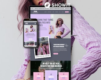 Business Coach Website Template Showit Pink Website Design for Business Course Creator Website Life Coach Sales Page Website Feminine