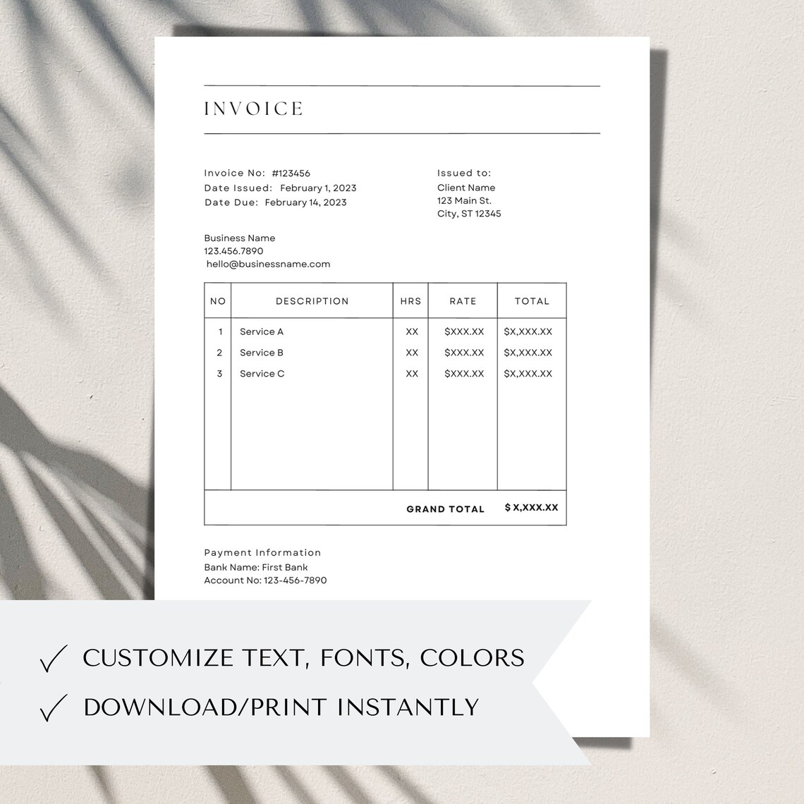 Invoice Template Invoice Estimate Form Freelance Invoice Templates ...