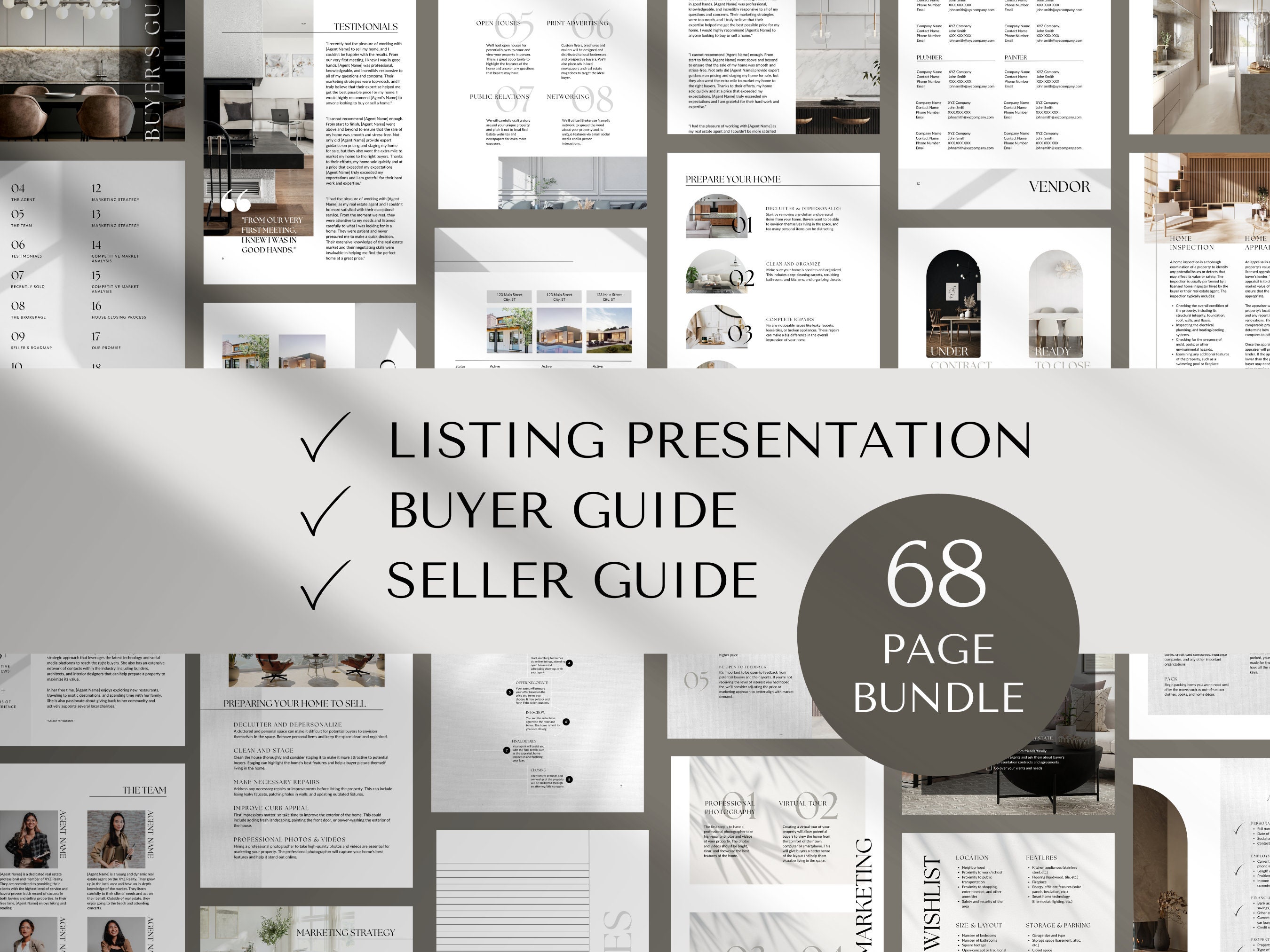 Buyer Seller Guide Pre Listing Presentation Bundle Real Estate ...