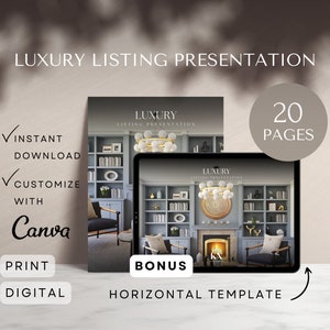 Pre listing presentation real estate template Canva seller listing presentation luxury real estate packet realtor marketing cma real estate