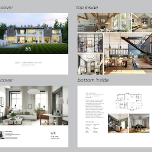 Real estate brochure template bifold property brochure canva template 4 page real estate brochure design feature sheet realestate open house