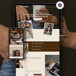 Social Media Agency Website Showit Template Marketing Agency Website Virtual Assistant Portfolio Neutral Website UGC Content Creator Website