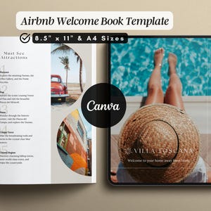 Airbnb Welcome Book Beach House Vacation Rental Welcome Book Template Canva Airbnb Welcome Guide Printable Airbnb Guest Book Vrbo Host Book