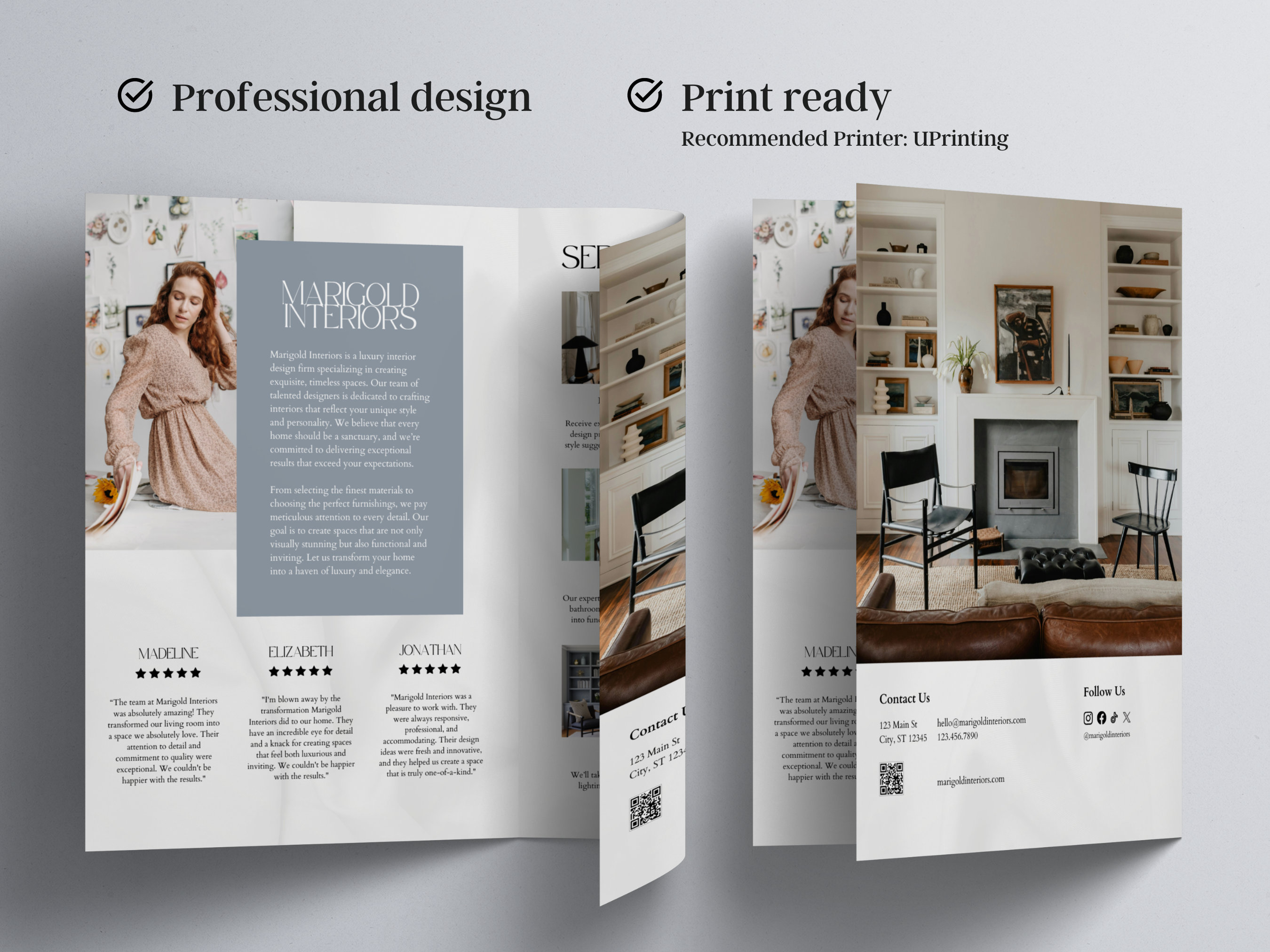 Luxury Interior Design Business Brochure Template Canva Custom Interior ...