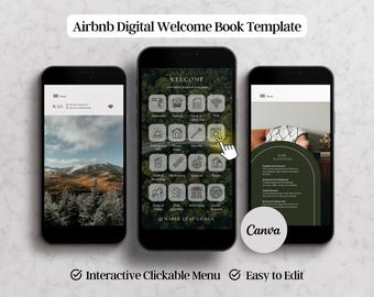 Digital Airbnb Welcome Book Template Cabin Airbnb Digital Guide Vrbo Welcome Book Mobile Canva Airbnb Book House Manual Rental Guest Book