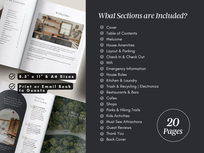 Custom Airbnb Book Template Rental Book House Guide