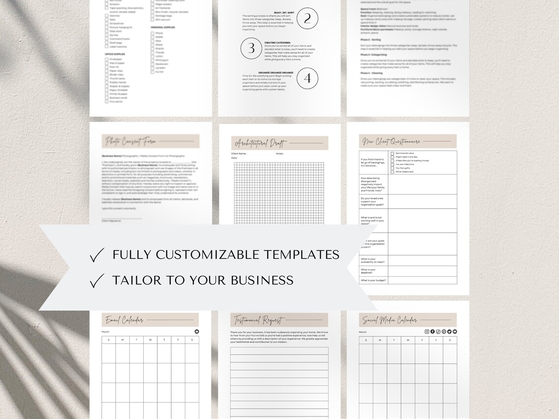 Professional Organizer Forms Professional Organizer Brochure Professional Organizer Flyer
