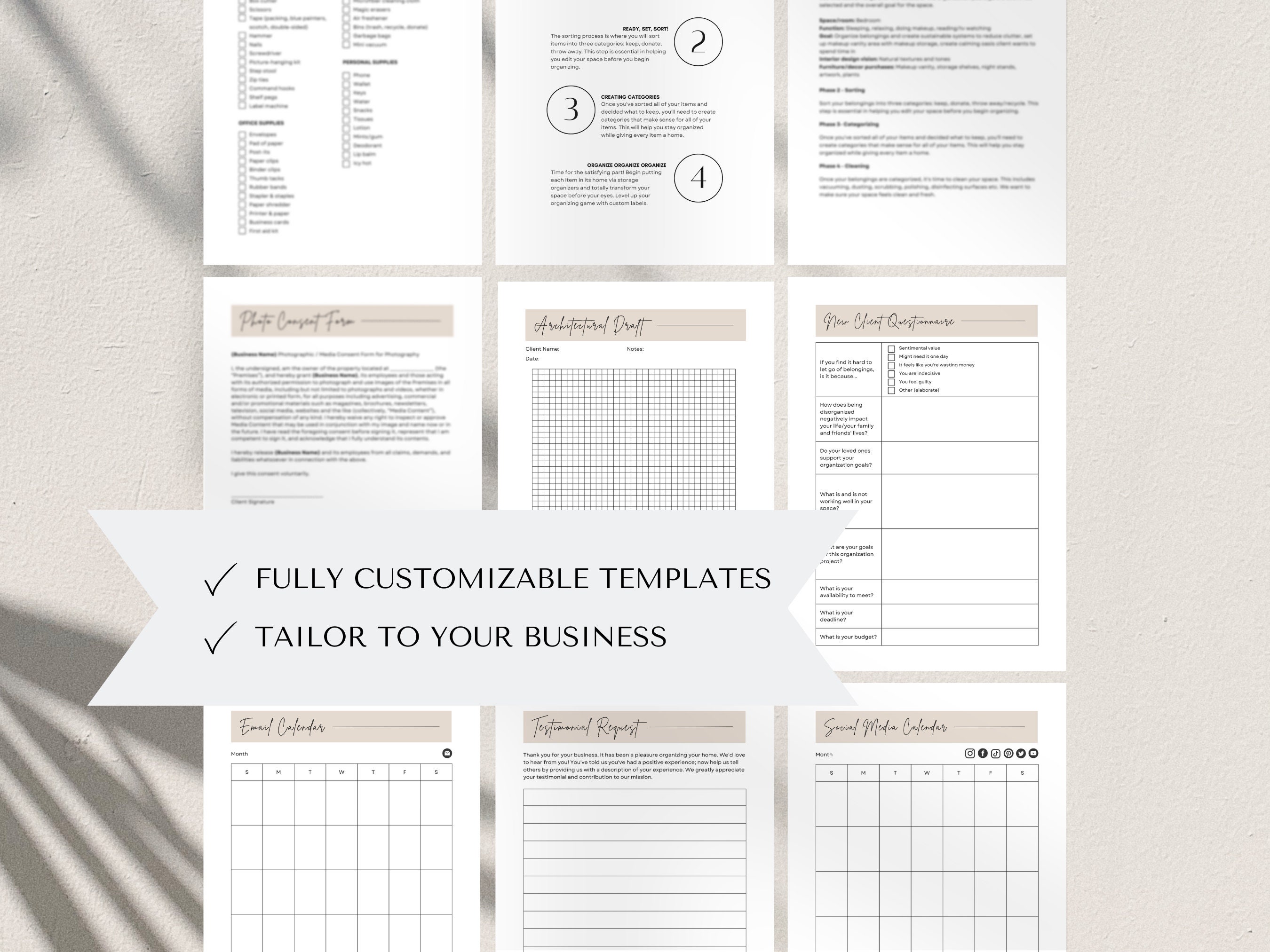 Organizing Forms Professional Organizer Forms Professional Organizer Brochure ...