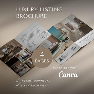 Luxury property brochure 4 page real estate brochure open house brochure real estate listing brochure template half fold brochure layout