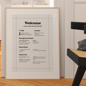 Welcome Sign Airbnb Template Printable Airbnb Wifi Sign Vrbo Sign House Rules Poster Vacation Rental Template Guest Welcome Sign Canva