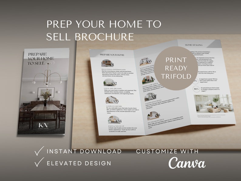 Prep your home to sell brochure real estate sellers guide staging to sell selling your home checklist staging brochure