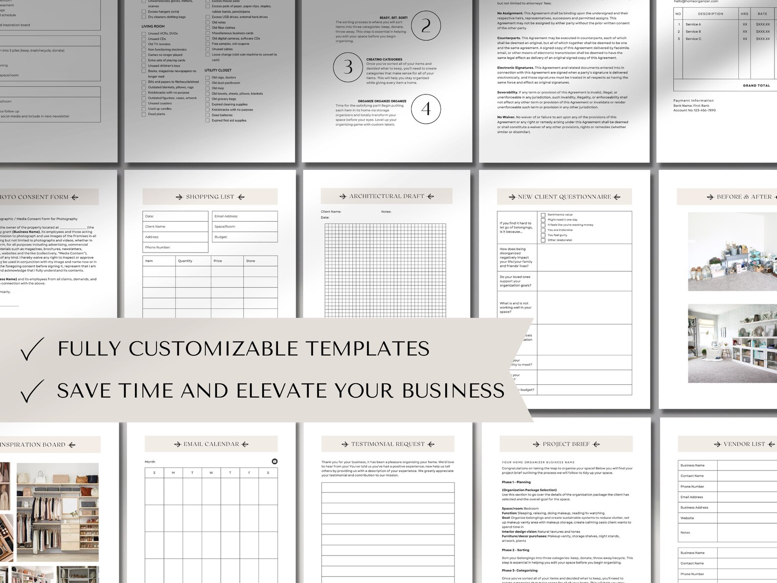 Professional Organizer Proposal Professional Organizer Templates Professional Organizer Forms