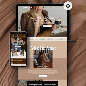 Showit Website Social Media Manager Portfolio Marketing Agency Website Template Service Provider Aesthetic Website Virtual Assistant Site