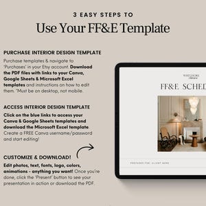 FF&E Schedule Template Interior Design Project Timeline Canva Excel ...