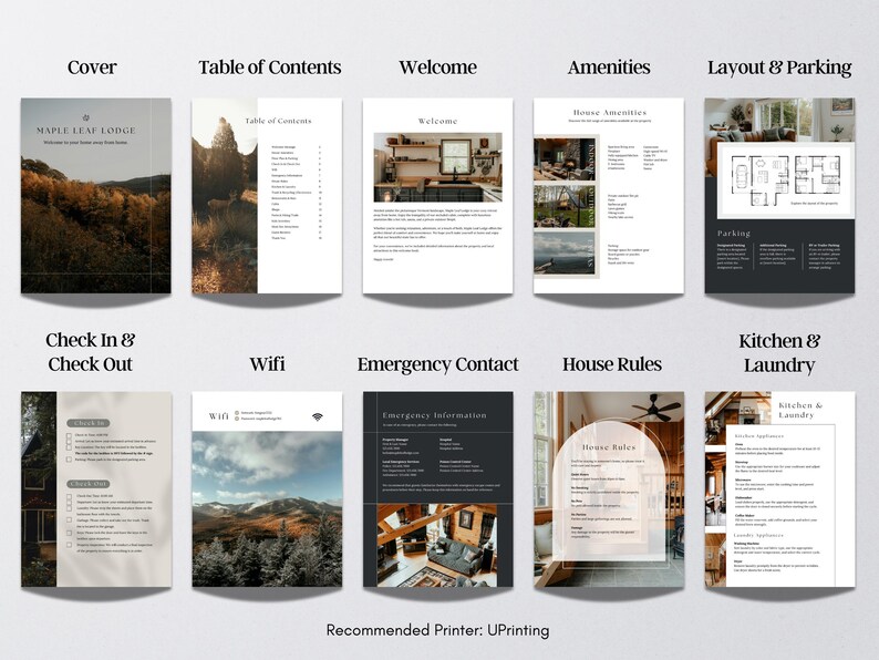 Custom Airbnb Book Template Rental Book House Guide