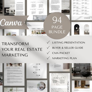 Buyer seller guide pre listing presentation cma template real estate marketing plan bundle real estate buyer seller packet realtor marketing