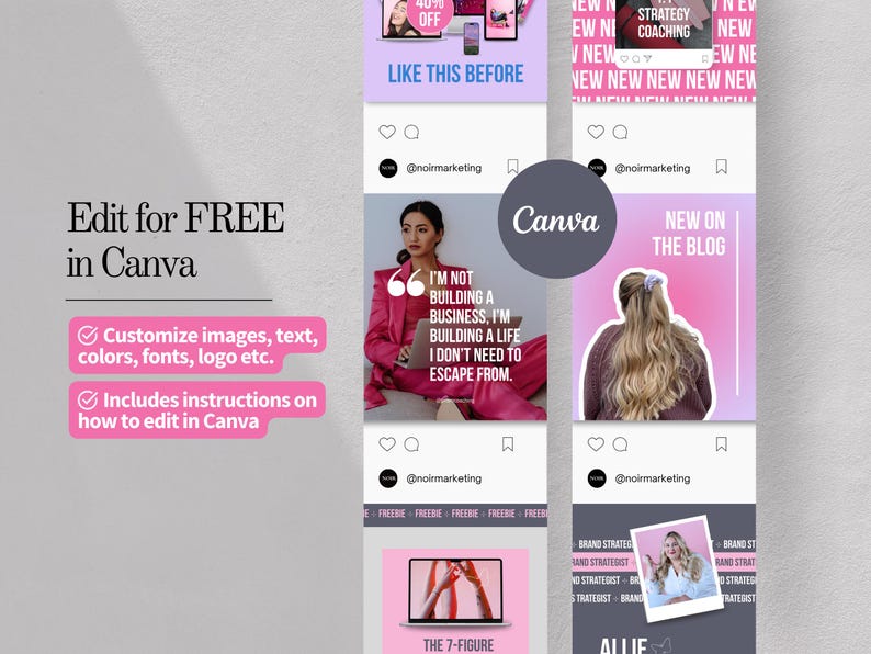 Business Coach Instagram Templates Canva Coaching Social Media Posts ...