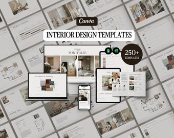 Interior Design Template Bundle Service Proposal FF&E Schedule Interior Design Presentation Canva Portfolio Client Questionnaire Instagram