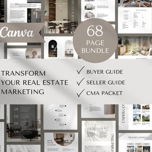CMA template buyer seller guide bundle real estate marketing template canva cma real estate template buyers packet seller packet all in one