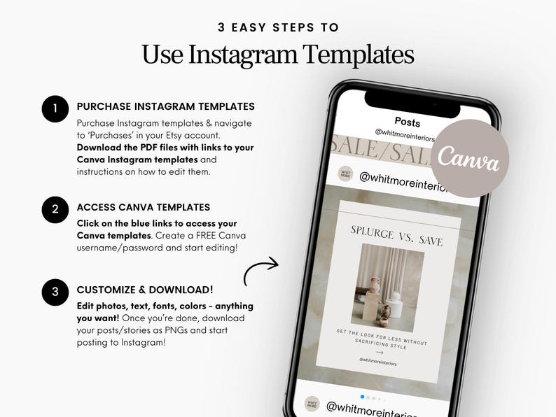 Interior Design Instagram Templates Canva Posts Stories Social Media ...