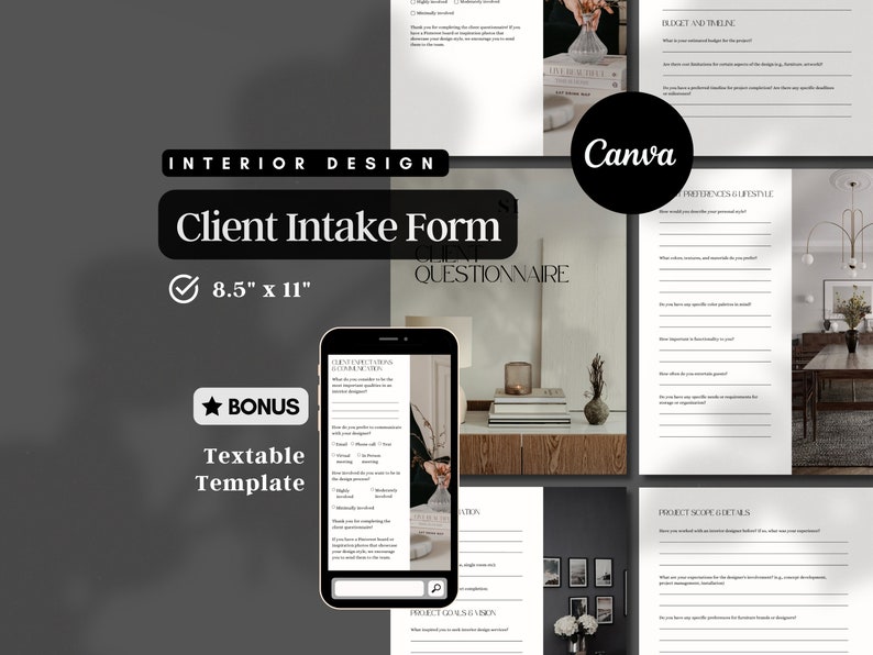 Professional Interior Designer Template Client Intake Form Interior ...