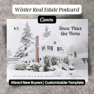 Käufer-Immobilien-Postkarte Winter-Vermarktung-Immobilien-Mailer Landwirtschaftliche Postkarte-Weihnachtsverkaufs-Postkarte