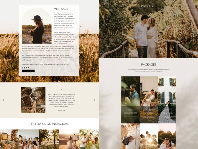 Wix Website Template Photography Business Bundle Wedding Photographer ...