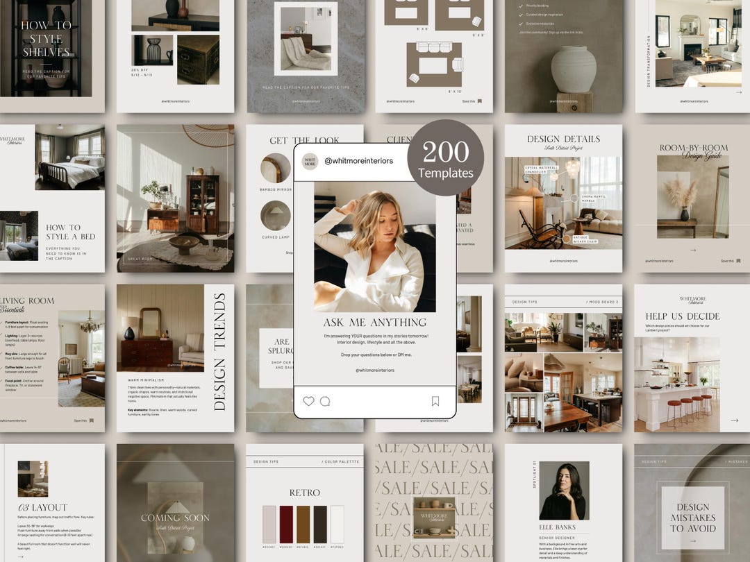 Interior Designer Instagram Templates Canva Home Staging Social Media ...