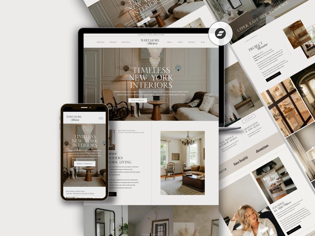 Interior Design Website Template Showit Luxury Interior Designer ...