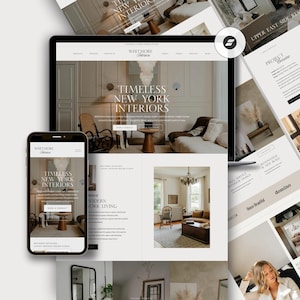 Plantilla de sitio web de diseño de interiores Showit Portafolio de diseñadores de interiores de lujo Home Staging Diseño web Servicios de diseño de interiores Marketing