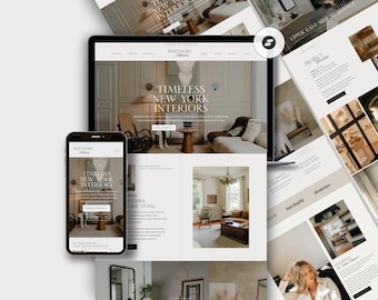 Modello di sito web di interior design Showit Portfolio di interior designer di lusso Home Staging Web design Servizi di interior design Marketing