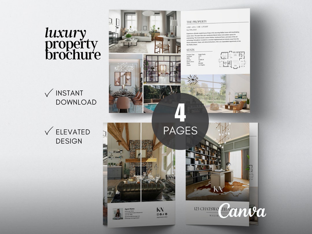 Luxury Property Brochure 4 Page Real Estate Brochure Open House ...
