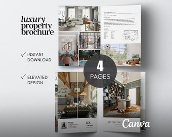 Luxury property brochure 4 page real estate brochure open house brochure real estate listing brochure template half fold brochure layout