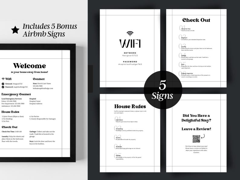 Custom Airbnb Book Template Rental Book House Guide