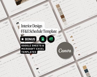 Interior Design FF&E Schedule Template - Canva (16:9) - Etsy