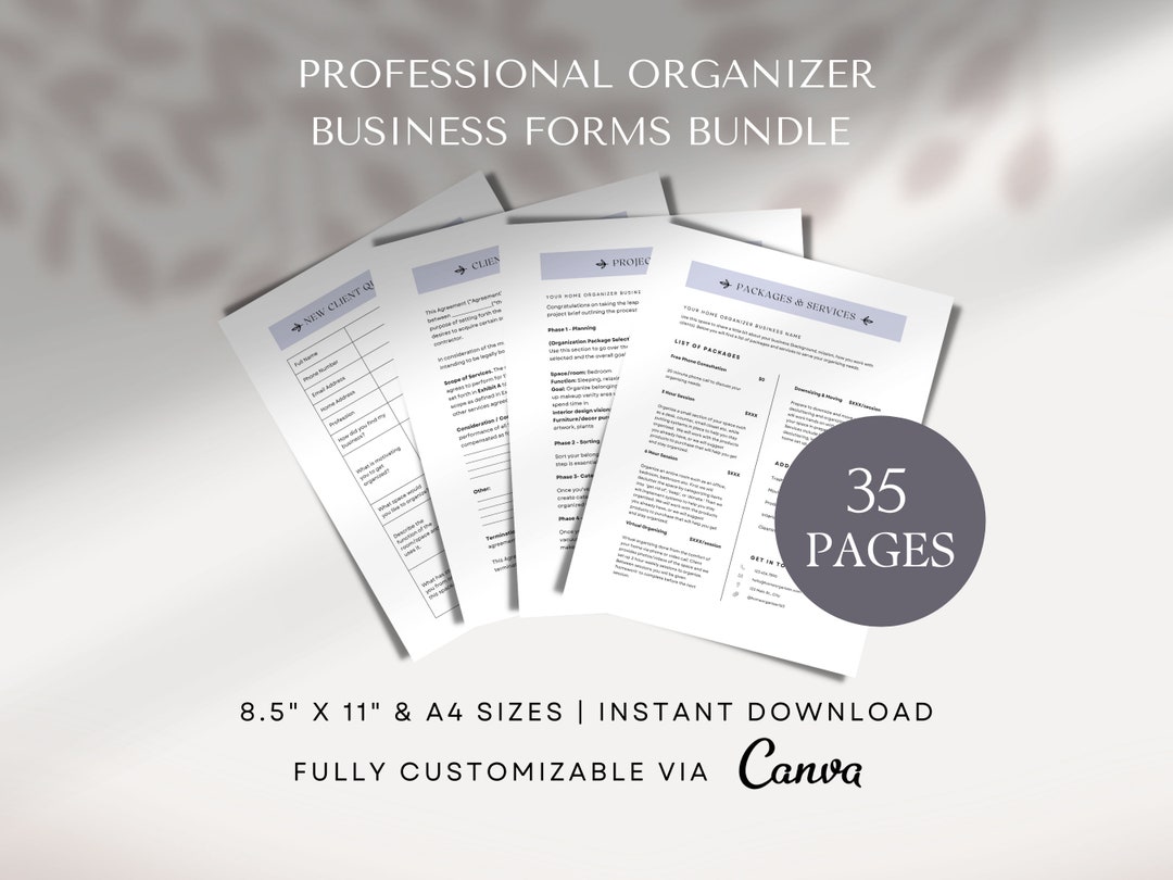 Professional Organizer Forms Professional Organizer Proposal