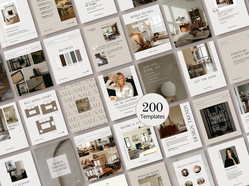 Interior Design Instagram Templates Canva Posts Stories Social Media ...