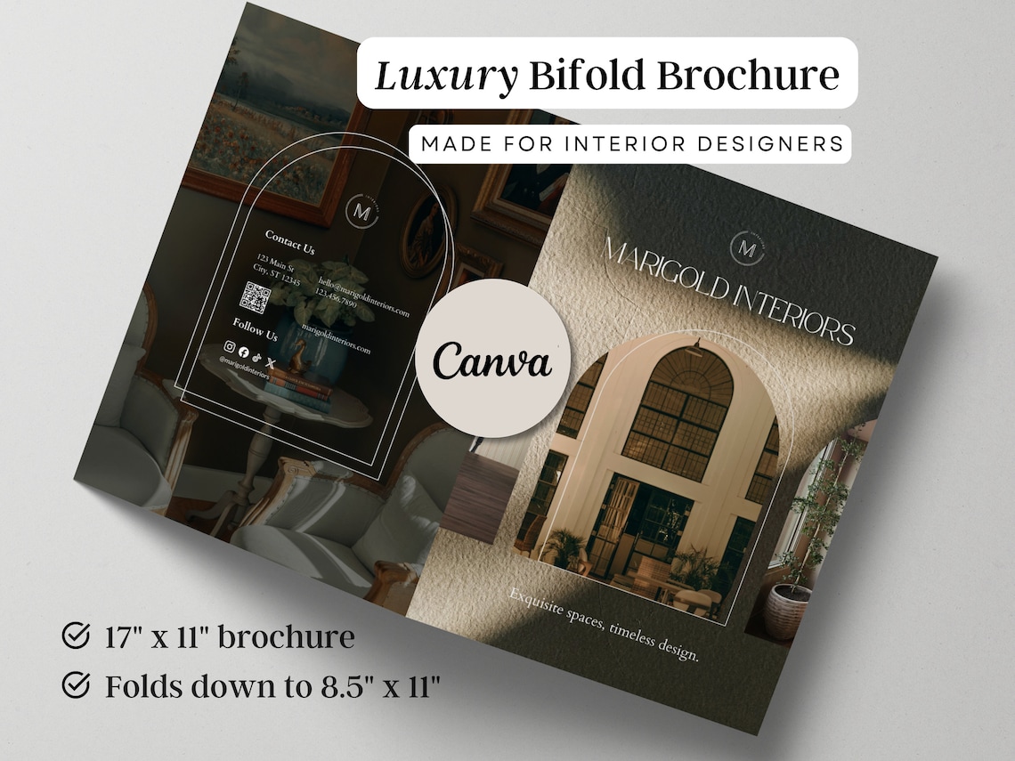 Interior Designer Brochure Canva Template Interior Design Services ...